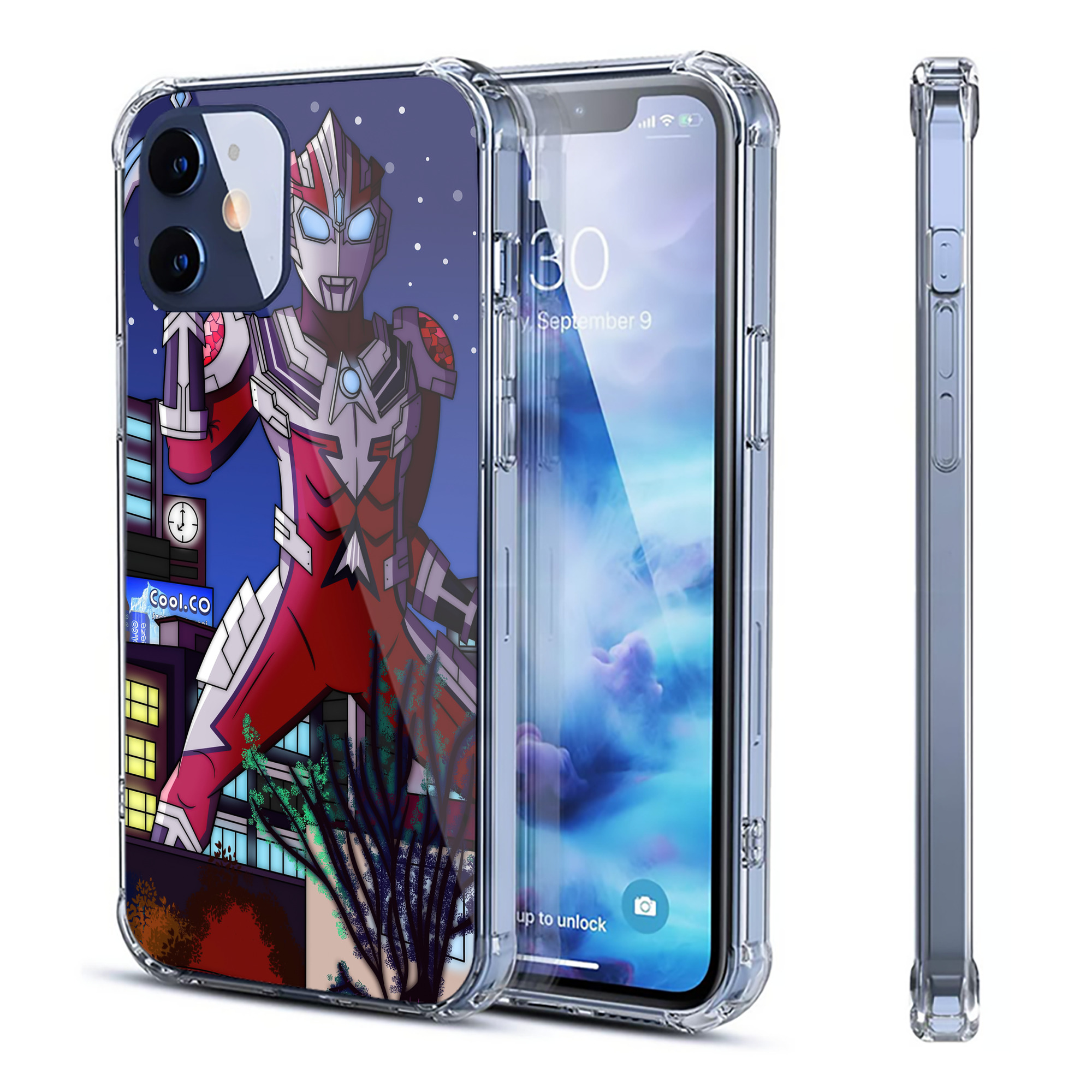 （画像用） ウルトラマン Ultraman 【iPhone 12シリーズ対応】透明スマホケース（クリアソフトケース）